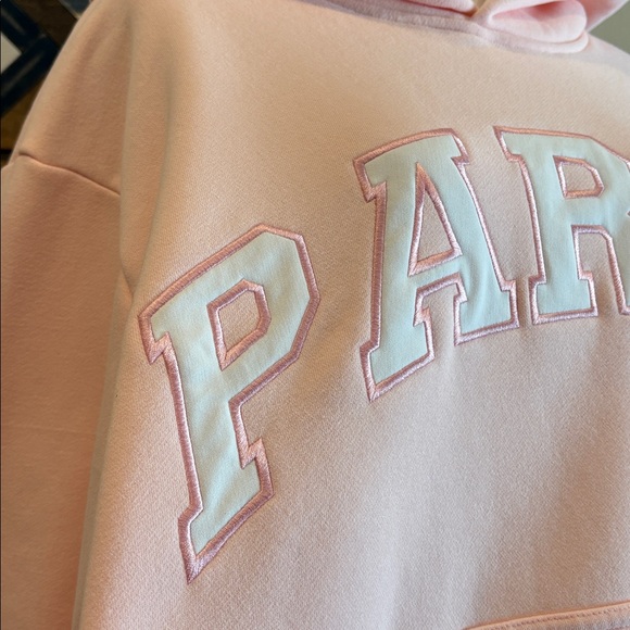 PARKE Valentine’s Day Fleece Hoodie Sweatshirt in Ballet Pink + White size L/XL - Picture 6 of 9